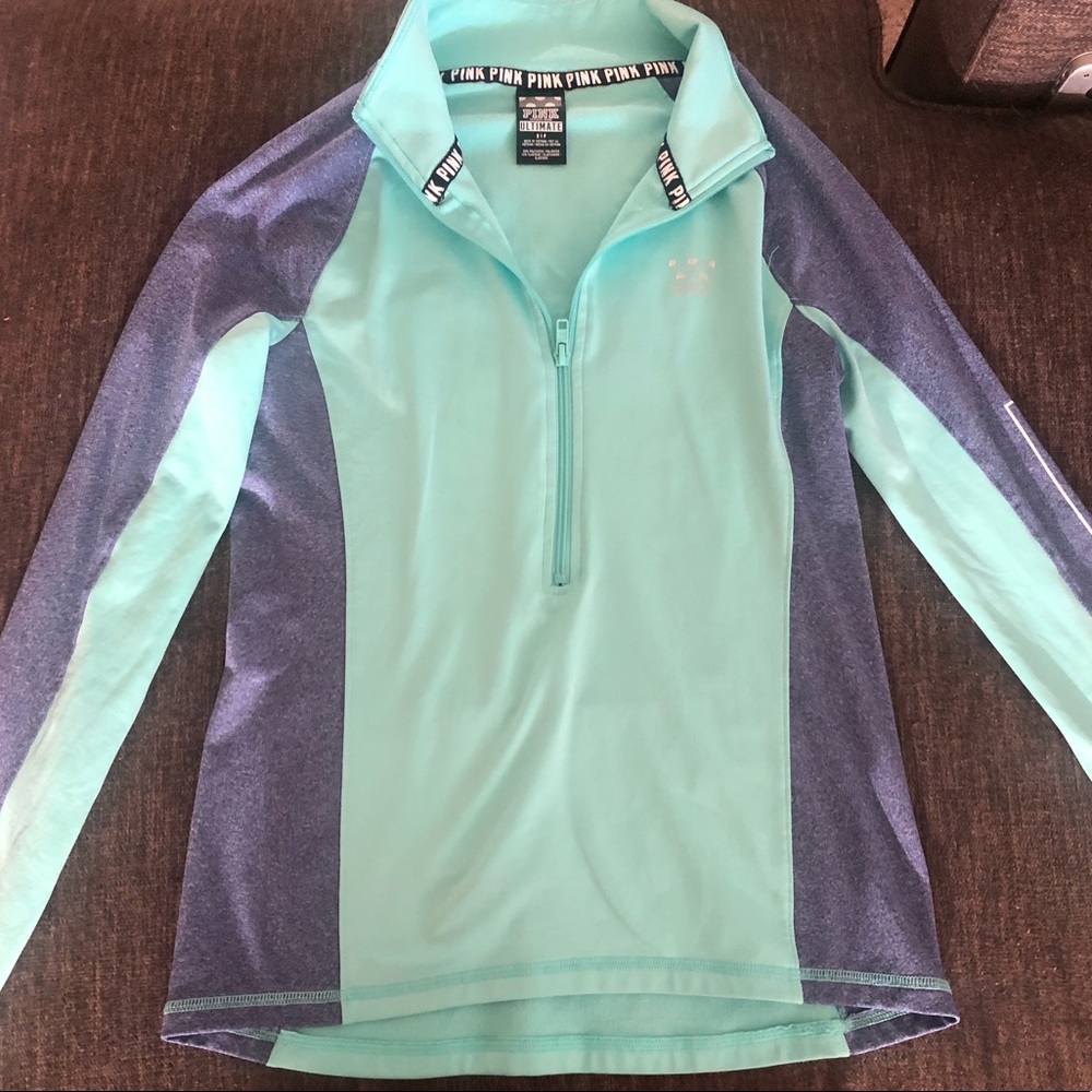 PINK Mint Quarter Zip Up Pull Over